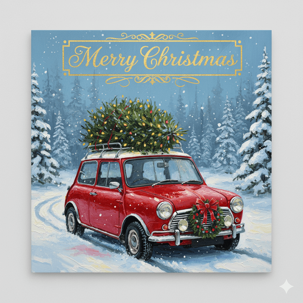 Christmas Card Austin Mini Gemini