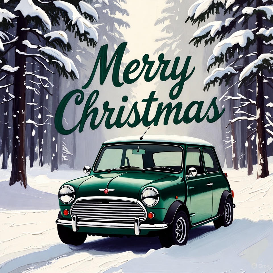 Christmas Card Austin Mini Grok