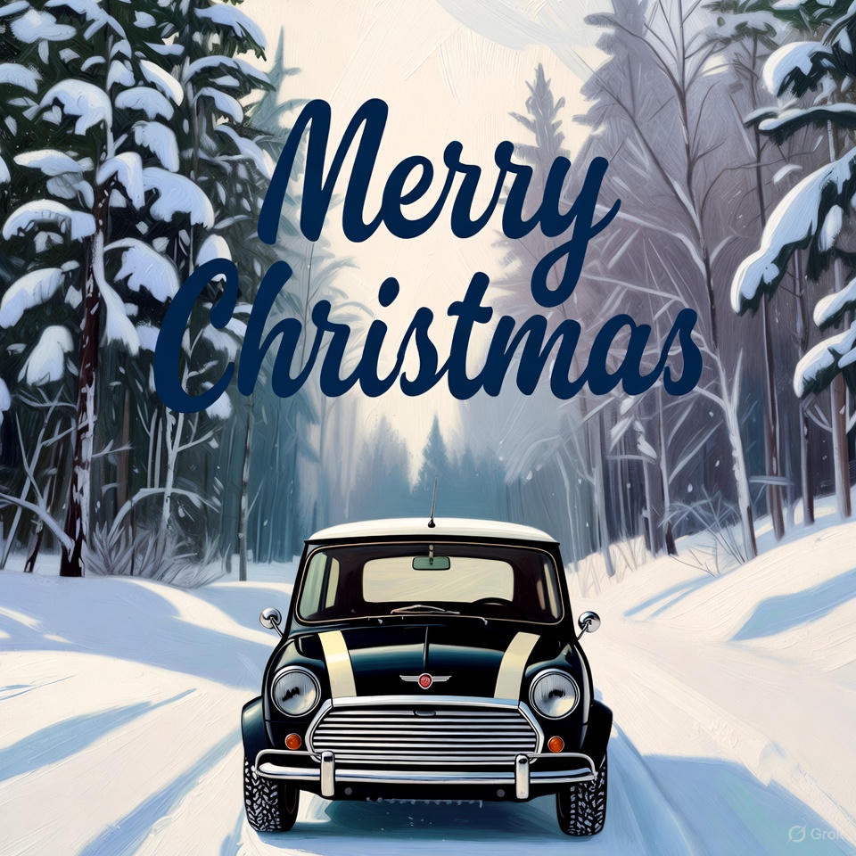 Christmas Card Austin Mini Grok