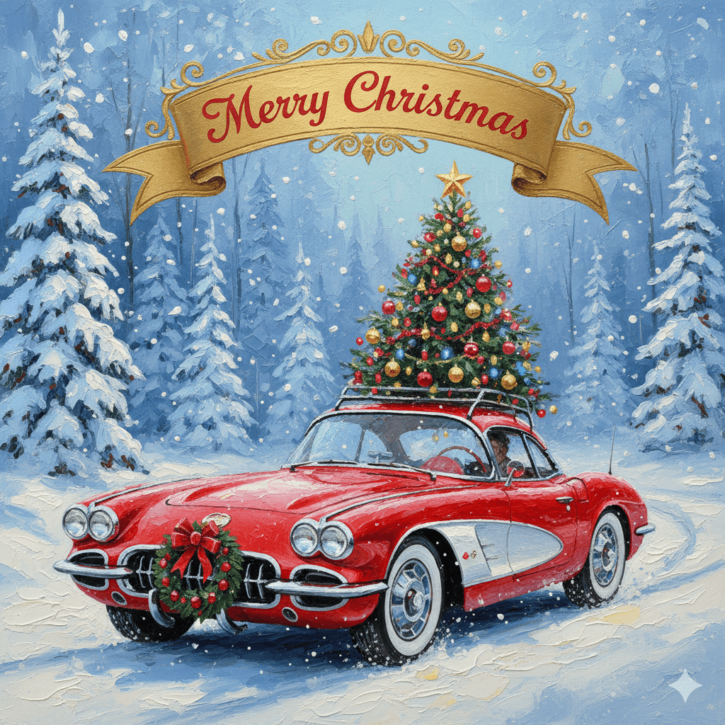Christmas Card Chevrolet Corvette Gemini