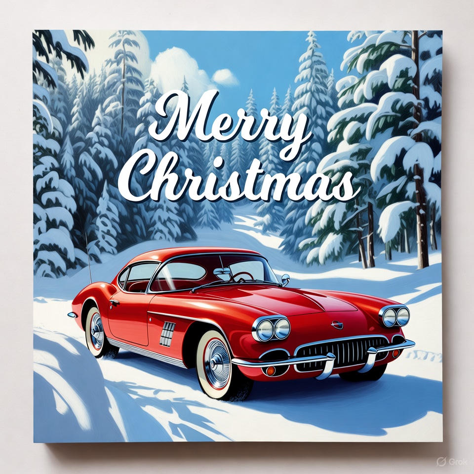 Christmas Card Chevrolet Corvette Grok