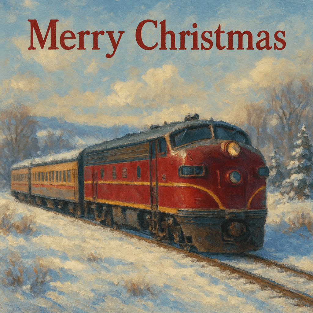 Christmas Card Bull Nose EMD F7 Chat GPT