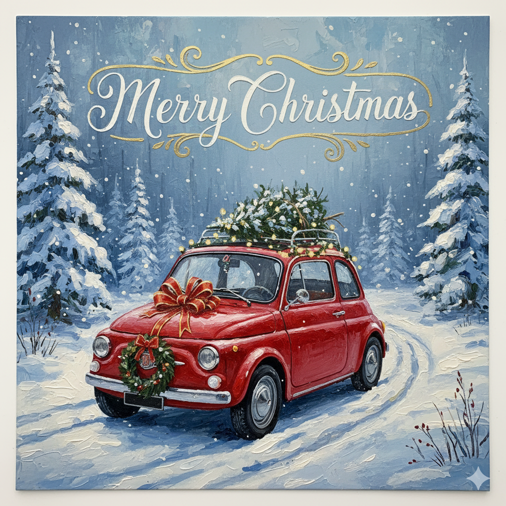 Christmas Card Fiat 500 Gemini