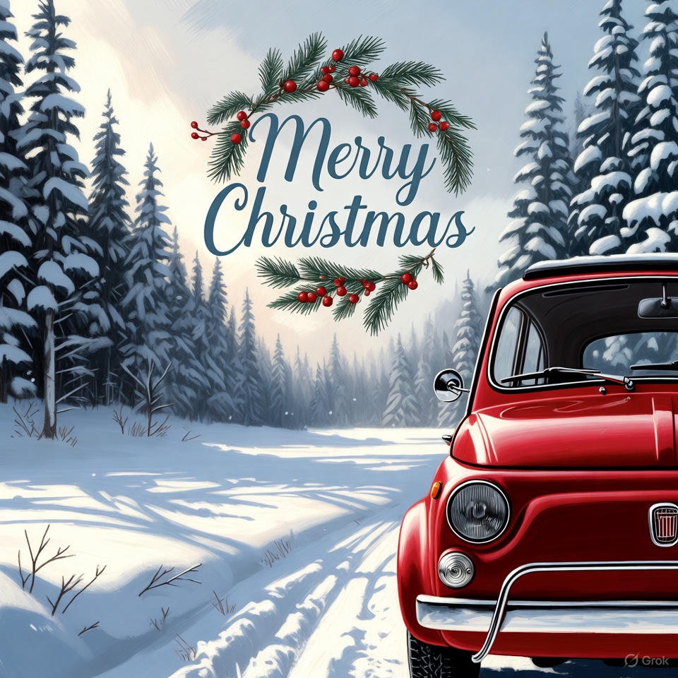 Christmas Card Fiat 500 Grok
