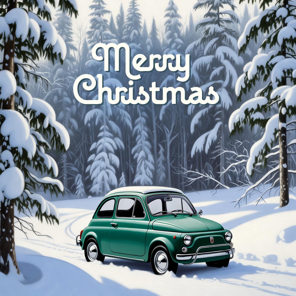 Christmas Card Fiat 500 Grok