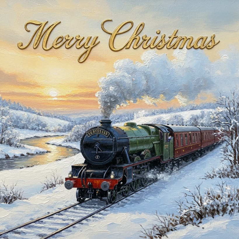 Christmas Card Flying Scotsman Gemini