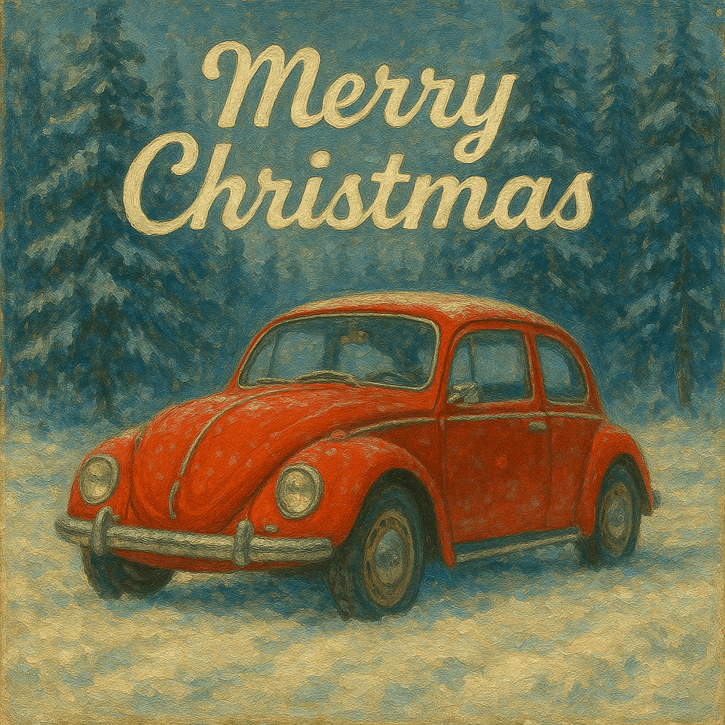 Christmas card VW Beetle Chat GPT